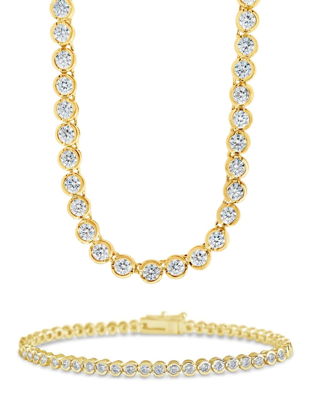 Helene cubic zirconia jewelry set with hoops, necklace and bracelet