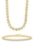 Helene cubic zirconia jewelry set with hoops, necklace and bracelet