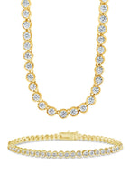 Helene cubic zirconia jewelry set with hoops, necklace and bracelet