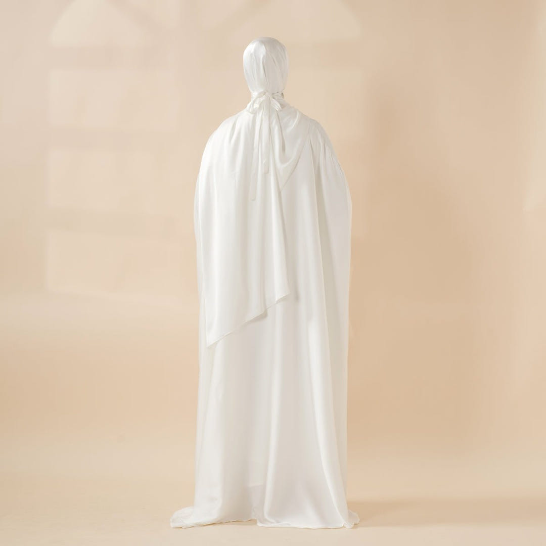 Five-piece satin butterfly abaya and niqab set view 3