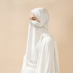 Five-piece satin butterfly abaya and niqab set view 2