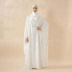 Five-piece satin butterfly abaya and niqab set view 1