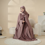 Butterfly abaya set with side pockets and niqab view 14