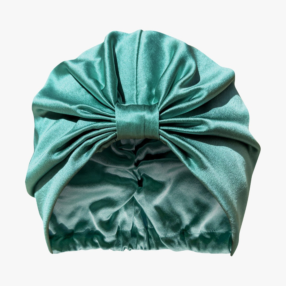 Jade organic mulberry silk hair bonnet view 1