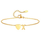 Heart initial stainless-steel anklet, alternate view 26
