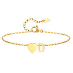 Heart initial stainless-steel anklet, alternate view 18