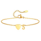 Heart initial stainless-steel anklet, alternate view 30