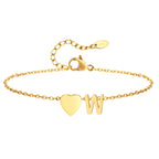 Heart initial stainless-steel anklet, alternate view 24
