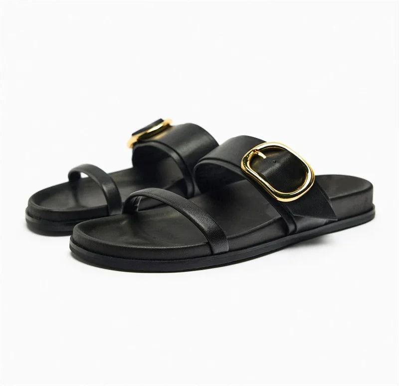 Printed flat slide sandals image 25