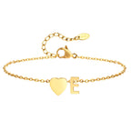 Heart initial stainless-steel anklet, alternate view 17