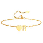 Heart initial stainless-steel anklet, alternate view 25