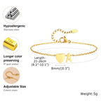 Gold-tone heart initial anklet view 3