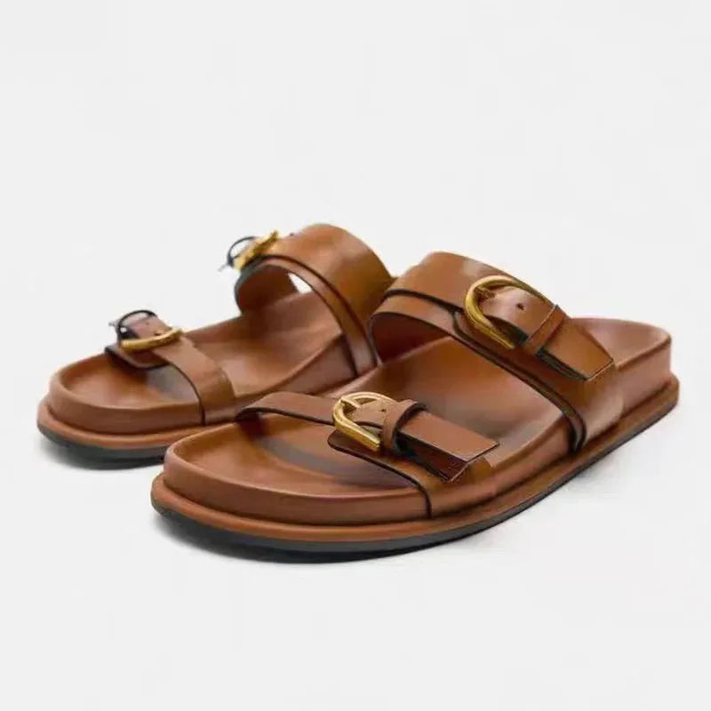 Printed flat slide sandals image 22