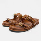 Printed flat slide sandals image 22
