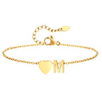 Gold-tone heart anklet view 7