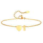 Heart initial stainless-steel anklet, alternate view 22