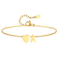 Heart initial stainless-steel anklet, alternate view 21