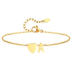 Heart initial stainless-steel anklet, alternate view 21