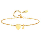 Heart initial stainless-steel anklet, alternate view 28