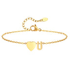 Heart initial stainless-steel anklet, alternate view 29