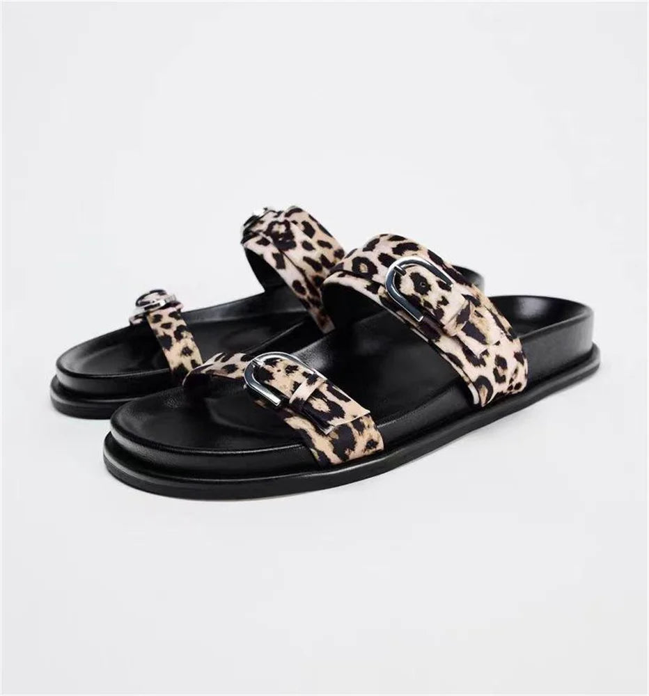 Printed flat slide sandals image 28