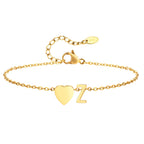 Heart initial stainless-steel anklet, alternate view 27