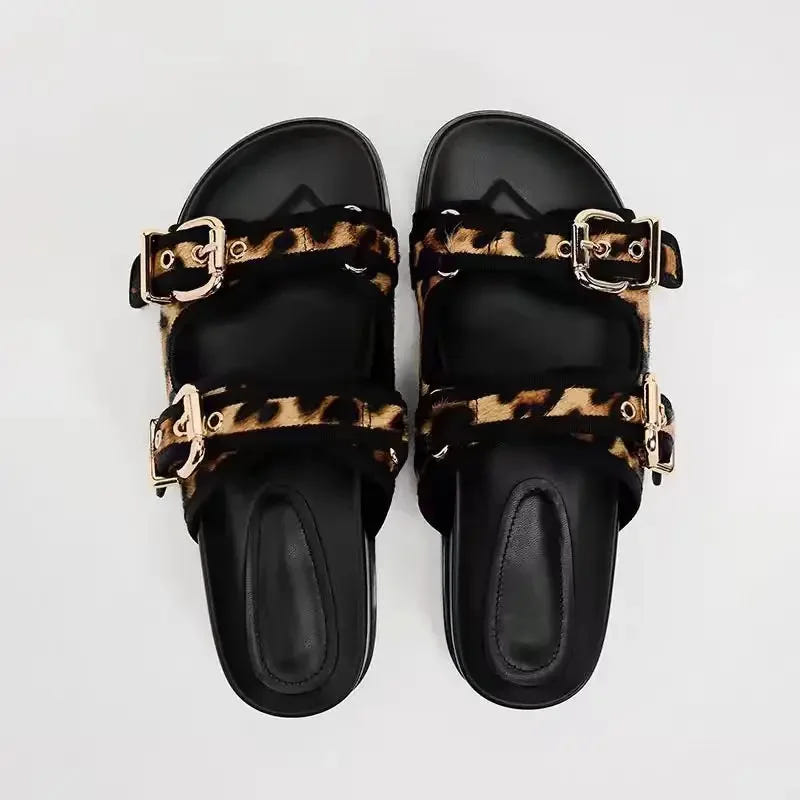 Printed flat slide sandals image 2