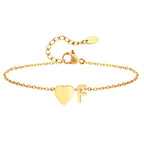 Heart initial stainless-steel anklet view 13