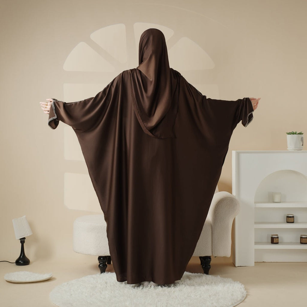 Batwing abaya and matching hijab alternate view 16
