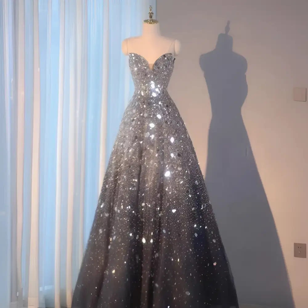 Midnight embellished strapless ball gown image 4