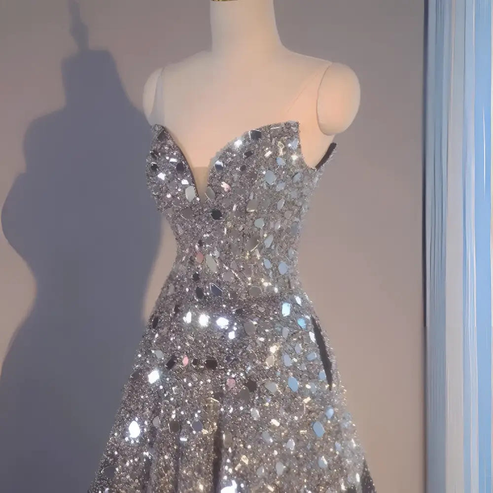 Midnight embellished strapless ball gown image 2