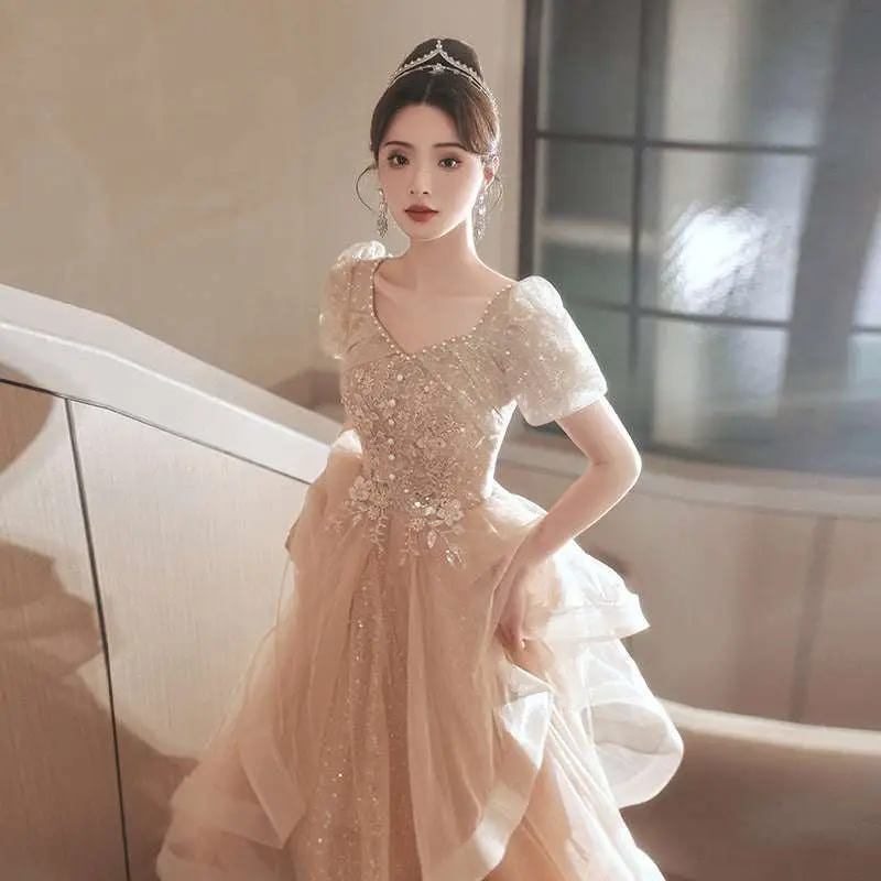 Beaded tulle ball gown product view 1