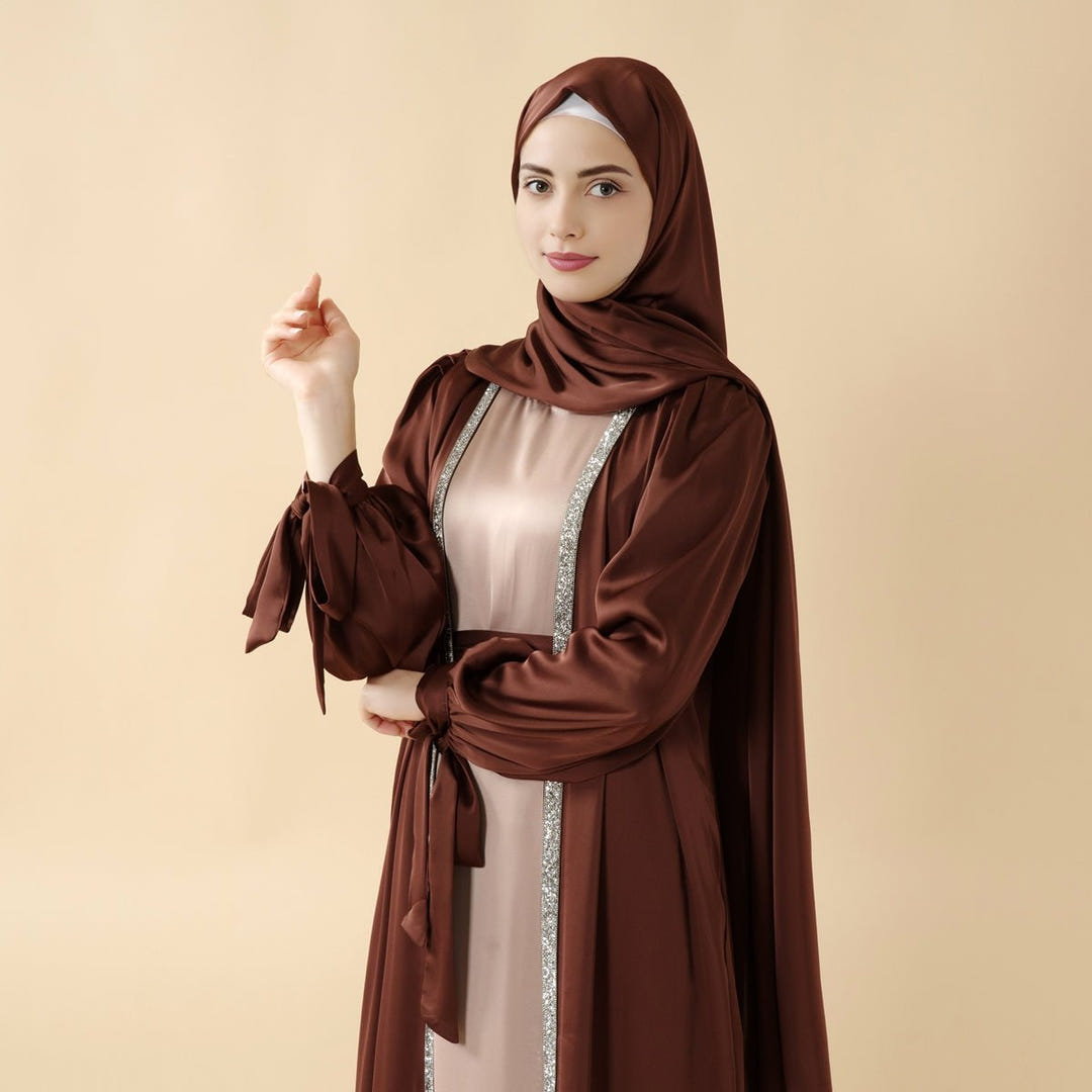 Bow-tie sleeve abaya set alternate view 2