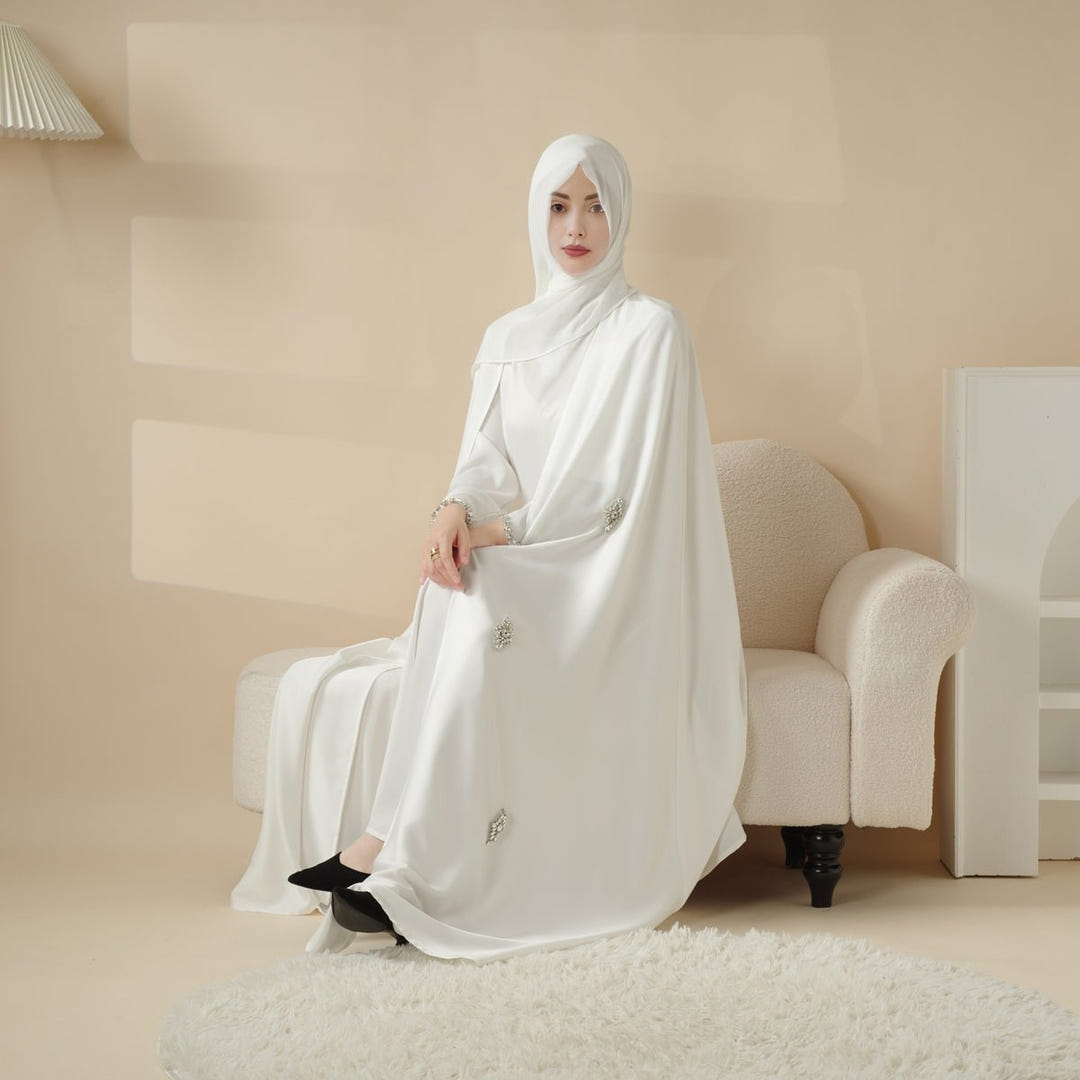 Rhinestone cape abaya set image 5