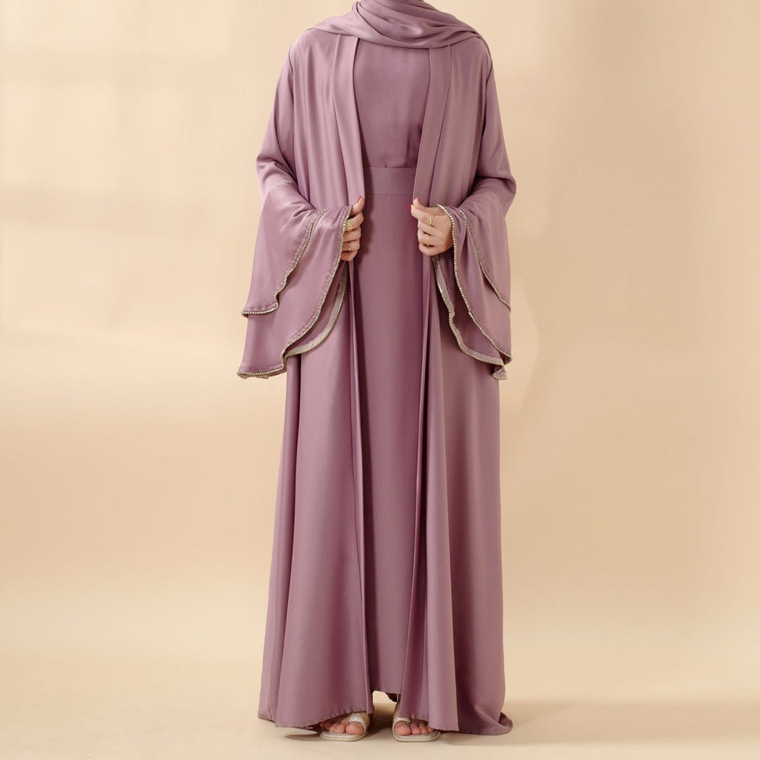 Five-piece ruffle sleeve abaya set view 3
