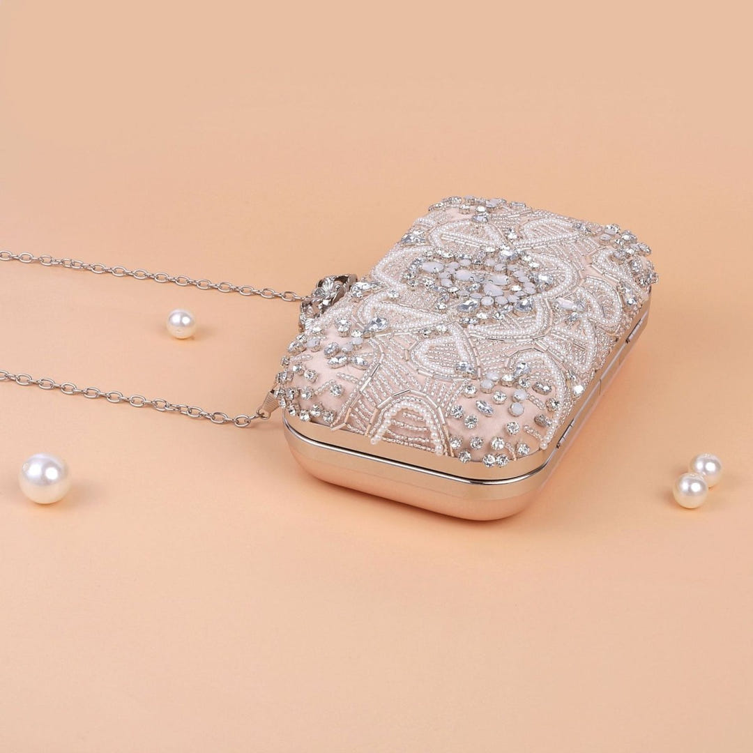 Structured beaded evening clutch view 3