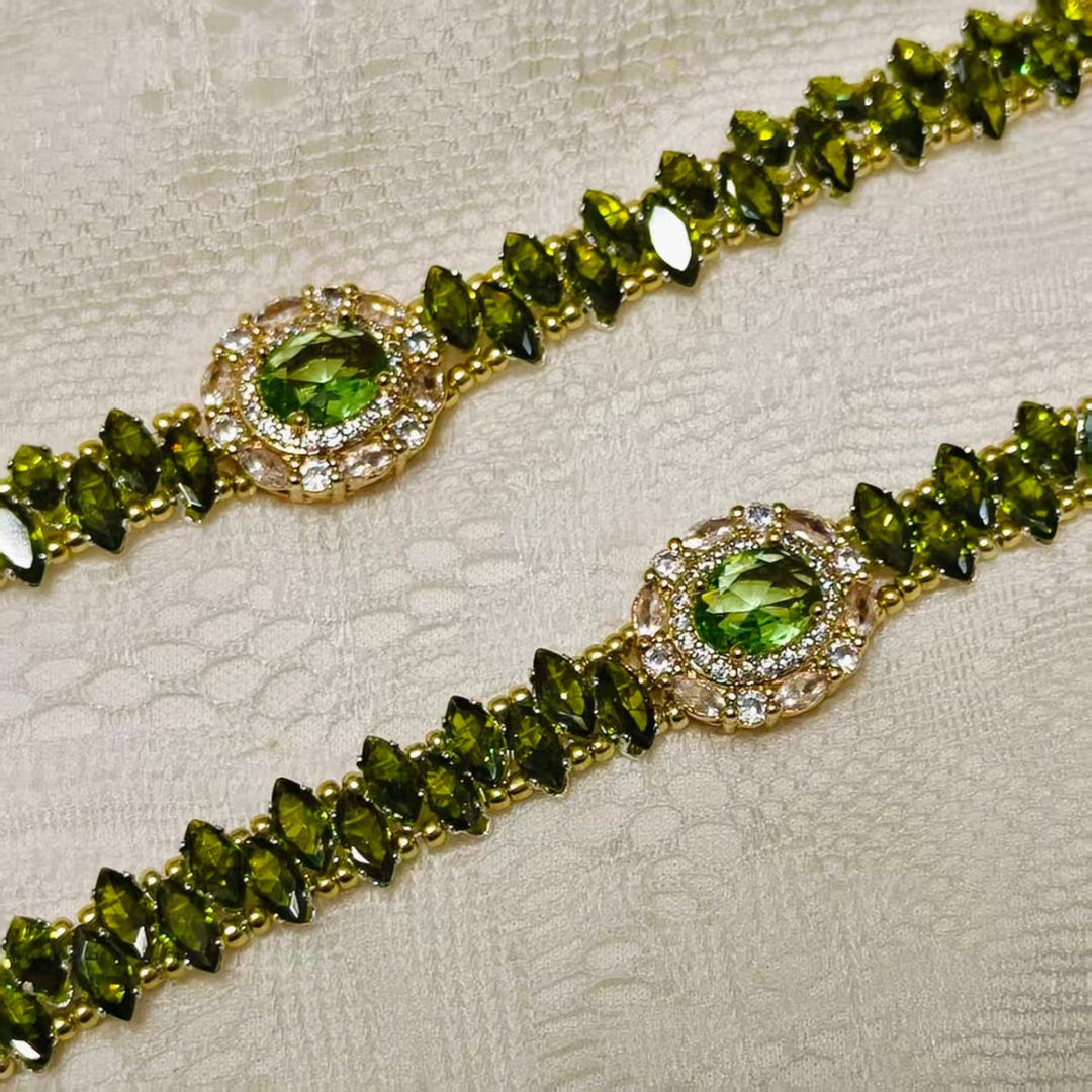Crystal floral statement bracelet alternate view 2