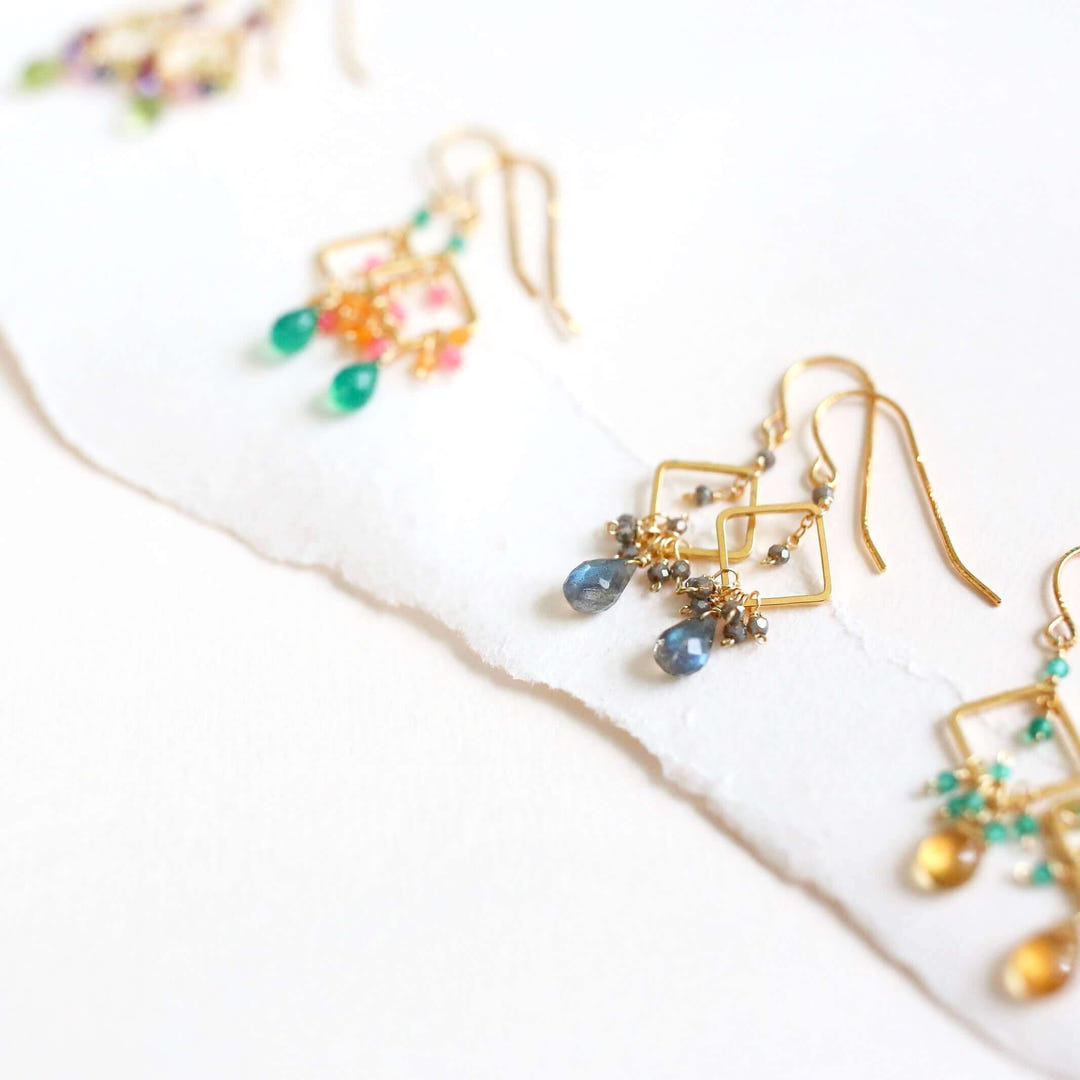 Pixy gemstone drop earrings image 1