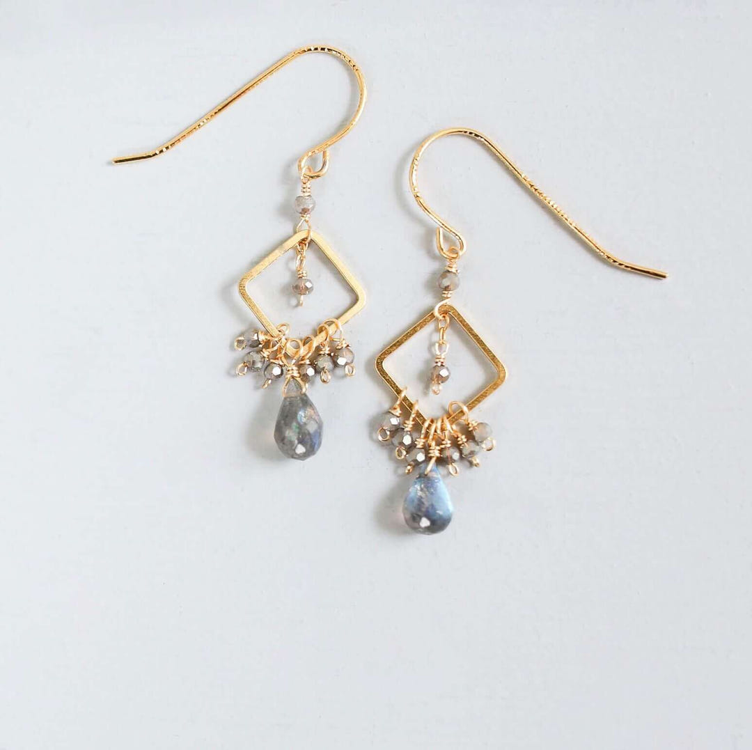Pixy gemstone drop earrings image 3