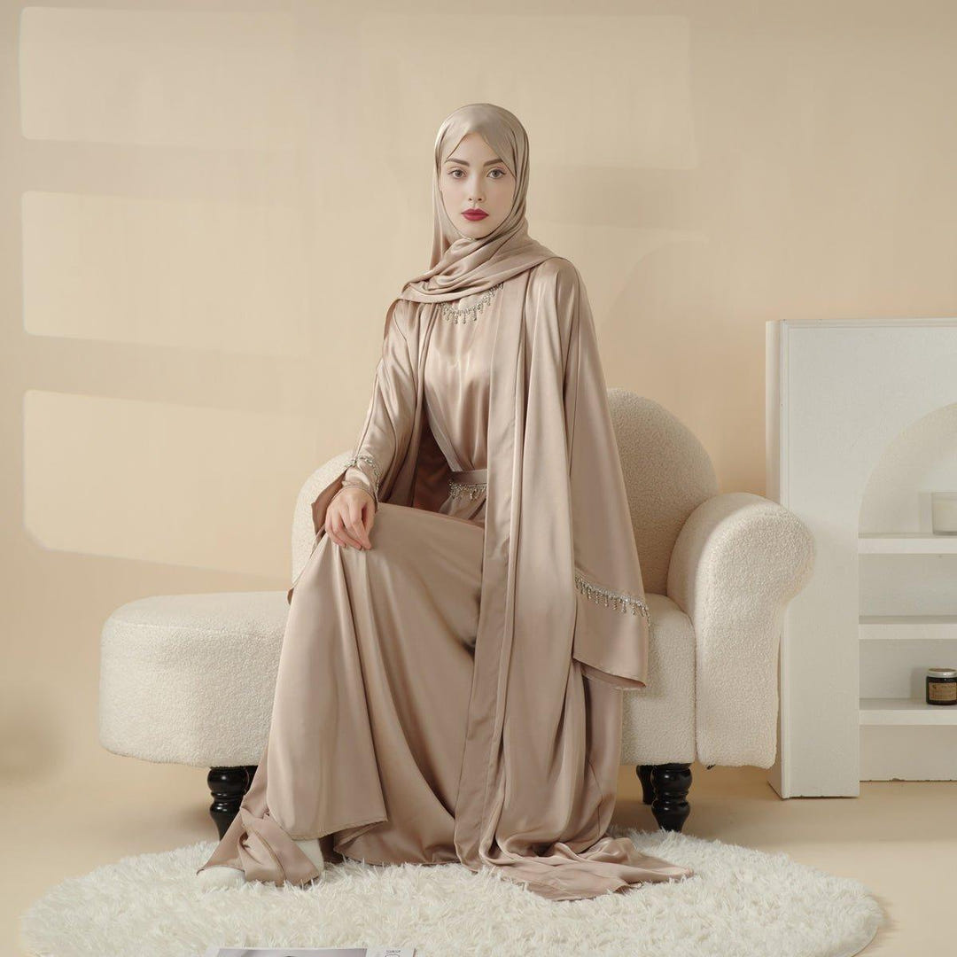 Satin abaya six-piece set image 9
