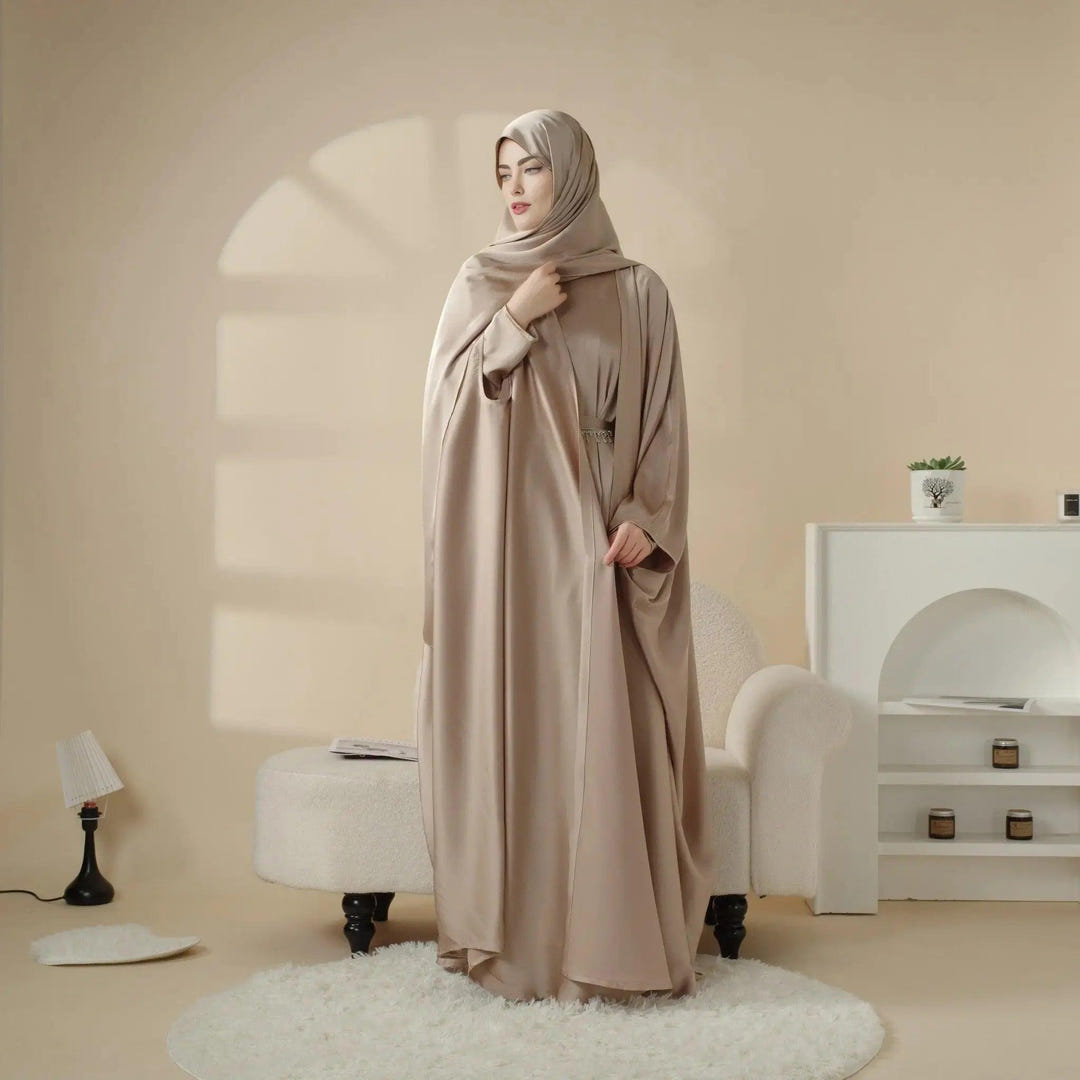 MOA019 satin abaya and niqab set view 9