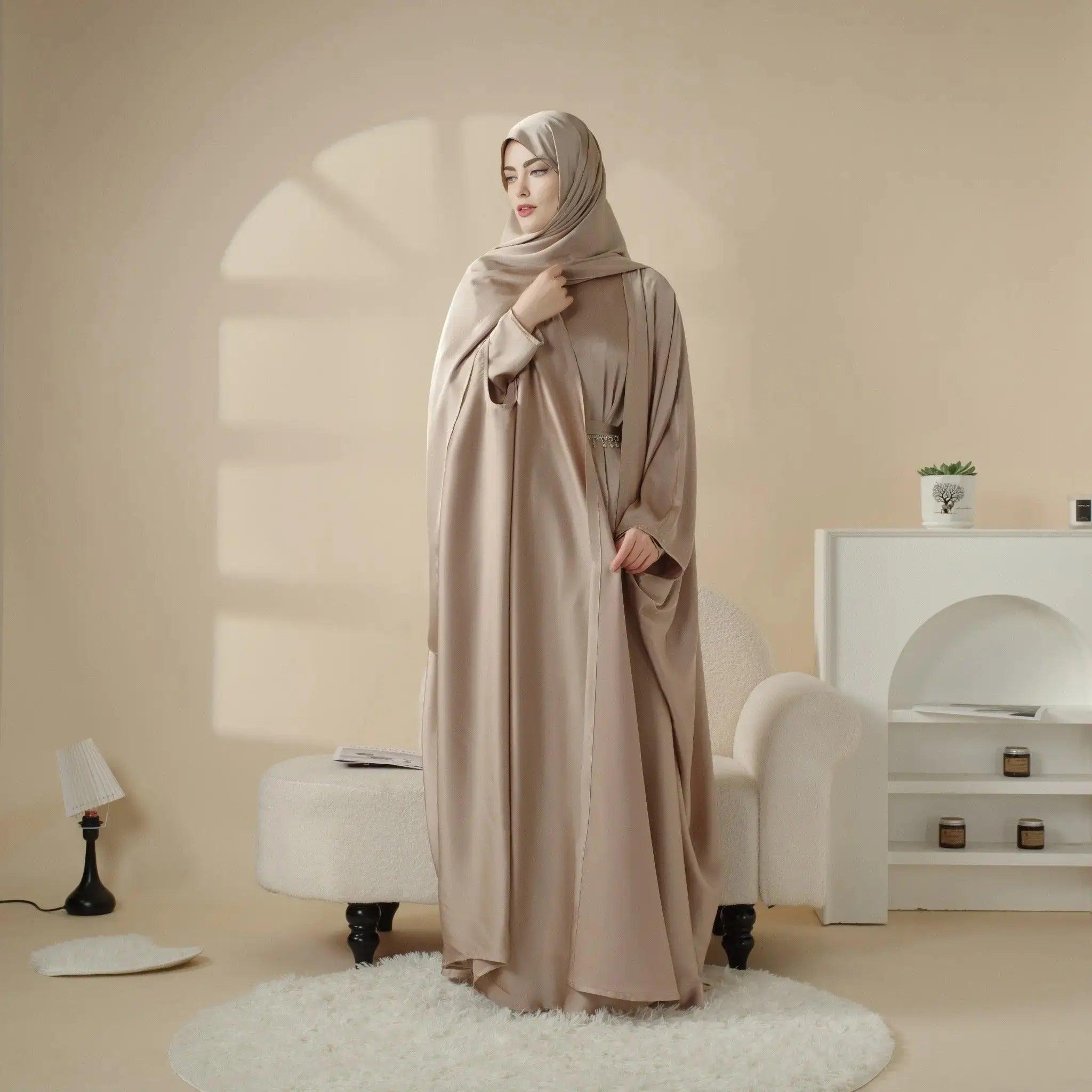 MOA019 satin abaya and niqab set view 9