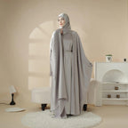 MOA019 full-cover satin abaya set with niqab view 7
