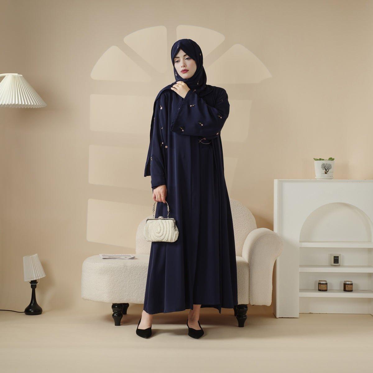 Tulip embroidered abaya set image 5