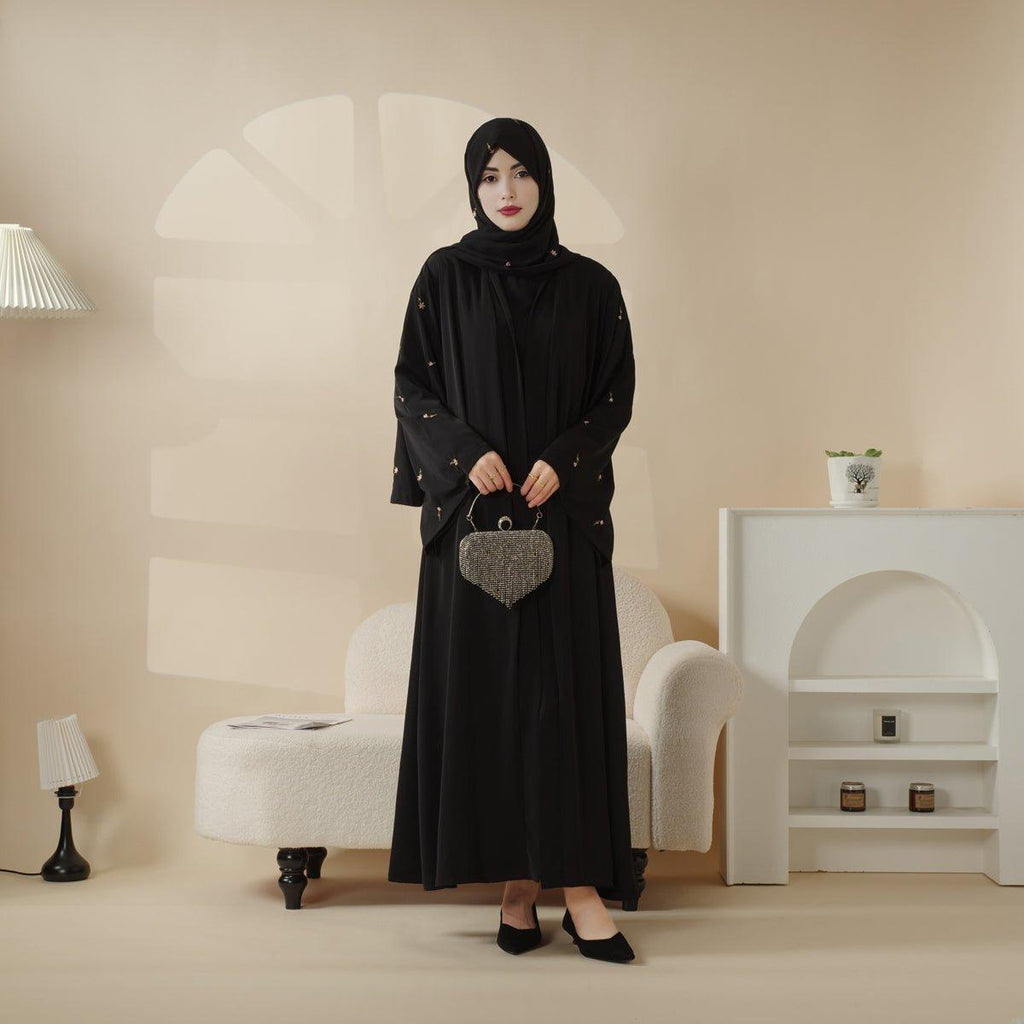 Tulip embroidered abaya set image 3