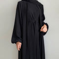 Open abaya with pockets three-piece set image 5