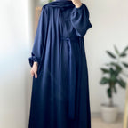 Open abaya with pockets three-piece set image 4