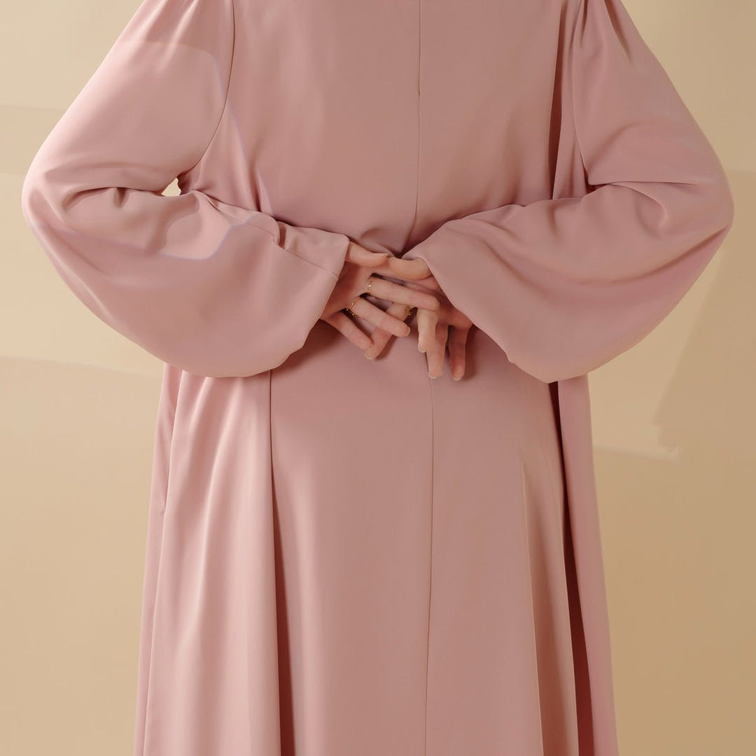 Pleated abaya with elasticated cuffs view 6