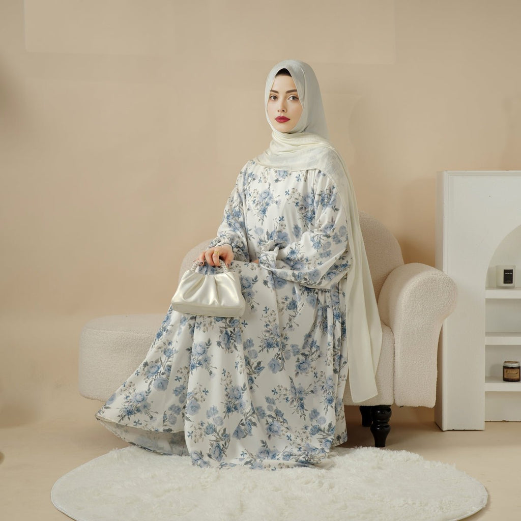 Printed reversible abaya image 9