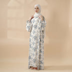 Printed reversible abaya with patterned and solid sides